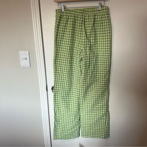 Green Gingham Checkered Pants